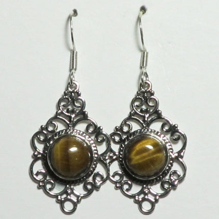 Tiger Eye Sterling Silver Earrings | Blue Moon Crystals