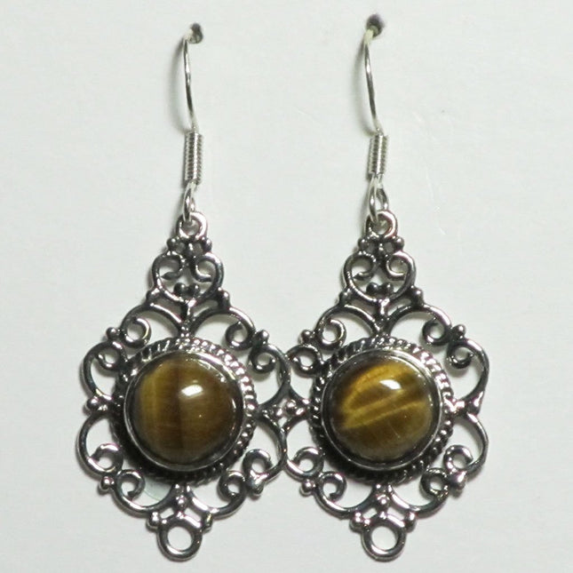 Tiger Eye Sterling Silver Earrings | Blue Moon Crystals