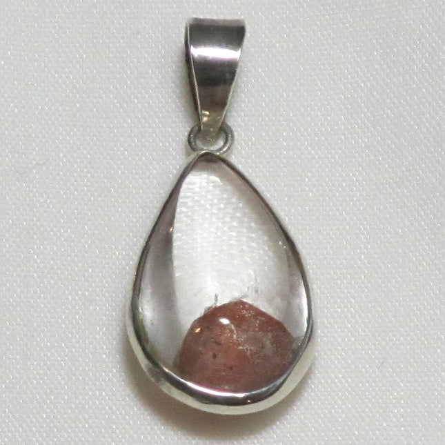 Red Phantom Quartz Sterling Silver Pendant | Blue Moon Crystals