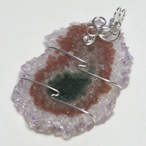 Amethyst Stalactite Slice Wire Wrapped Pendant