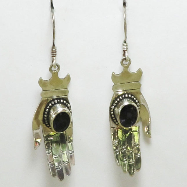 Iolite Healing Hands Sterling Silver Earrings