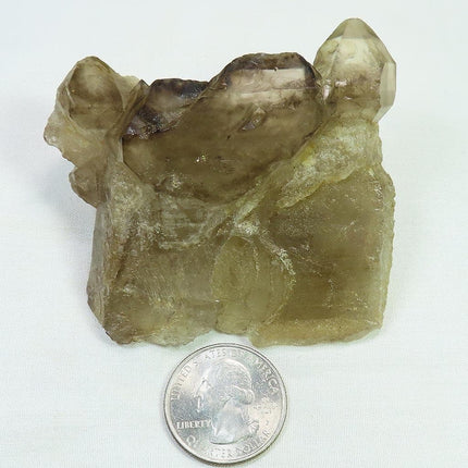 Smoky Quartz Crystal Elestial with Dolomite Attached from Brazil
