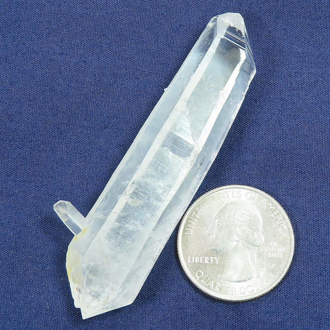 Colombian Blue Smoke Lemurian Quartz Crystal DT/ET Point with Phantom