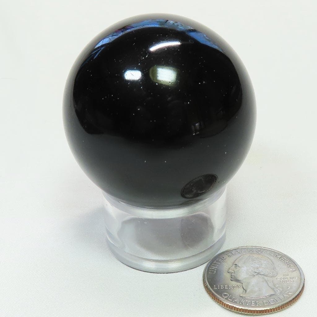 Polished Black Obsidian Sphere Ball from Mexico
