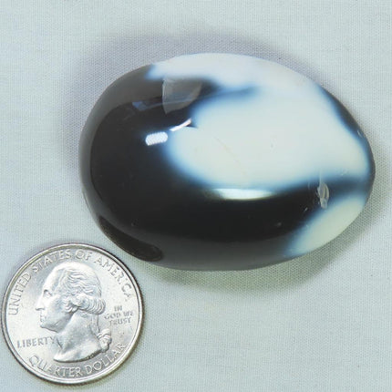 Polished Snow Blue Agate Palm Stone from Madagascar