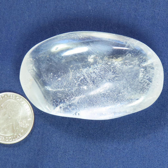 Polished Quartz Crystal Palm Stone from Brazil