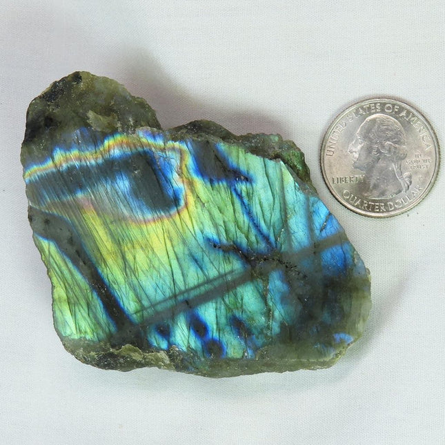 One Side Polished Labradorite Slab from Madagascar