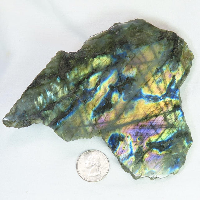 One Side Polished Labradorite Slab from Madagascar