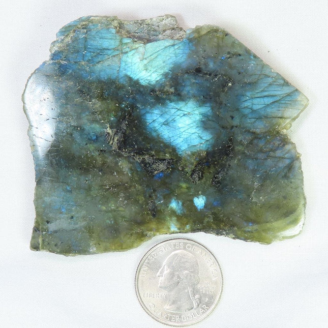One Side Polished Labradorite Slab from Madagascar