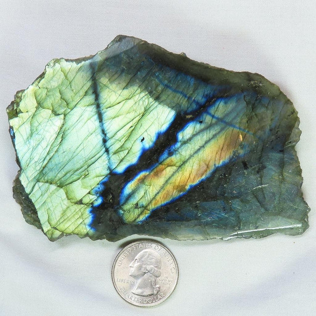 One Side Polished Labradorite Slab from Madagascar