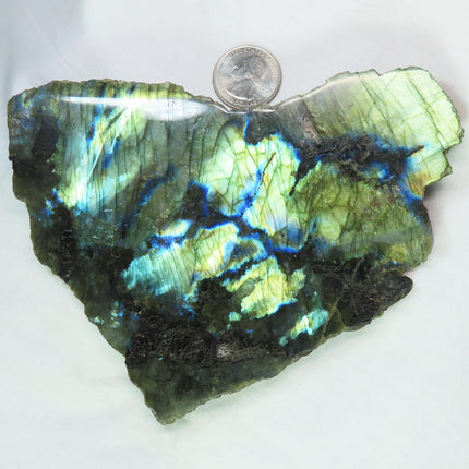 One Side Polished Labradorite Slab from Madagascar