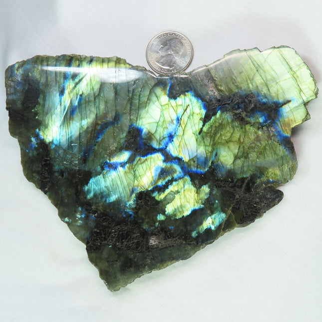 One Side Polished Labradorite Slab from Madagascar