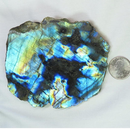 One Side Polished Labradorite Slab from Madagascar