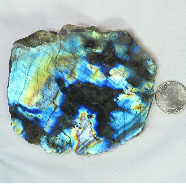 One Side Polished Labradorite Slab from Madagascar