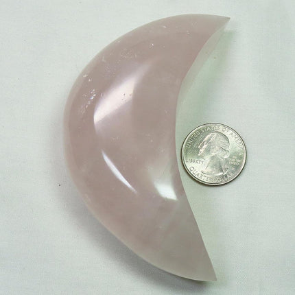 Polished Rose Quartz Crystal Moon from Madagascar
