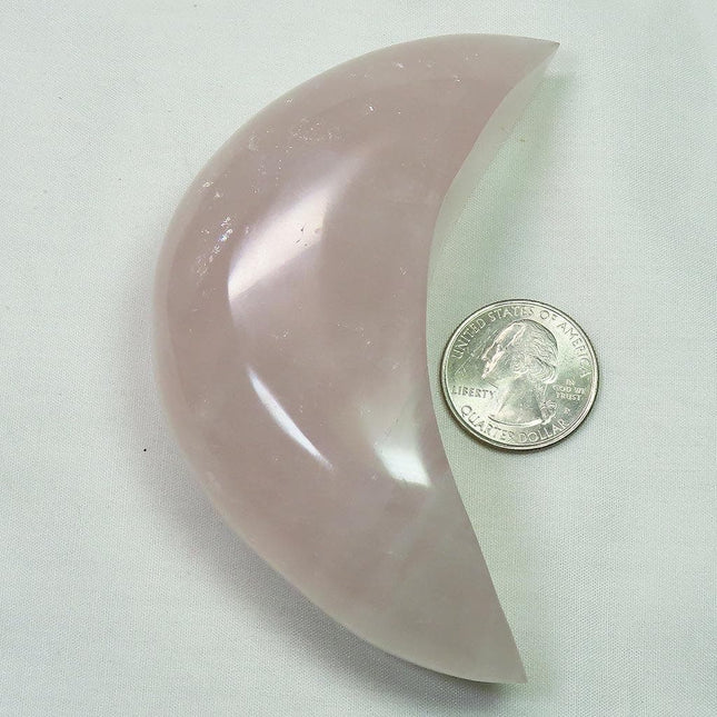Polished Rose Quartz Crystal Moon from Madagascar