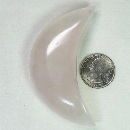Polished Rose Quartz Crystal Moon from Madagascar