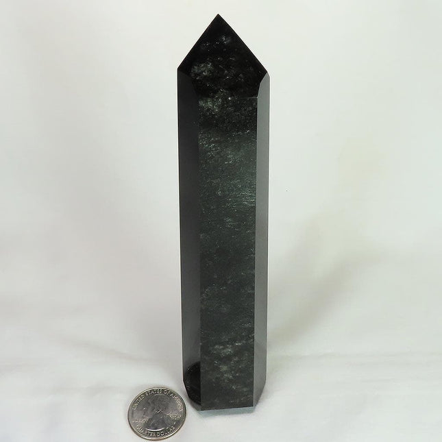 Polished Silver Sheen Obsidian Point from Mexico