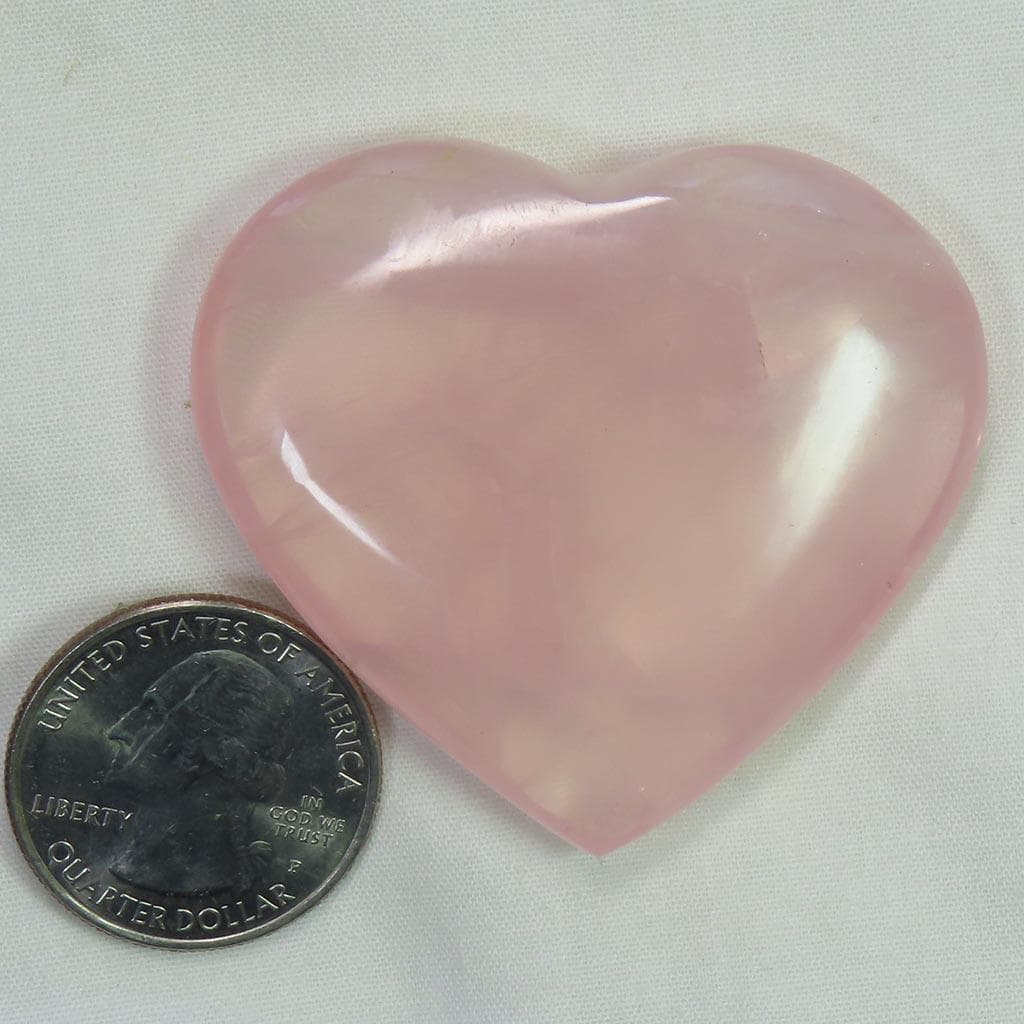 Polished Rose Quartz Crystal Heart from Brazil