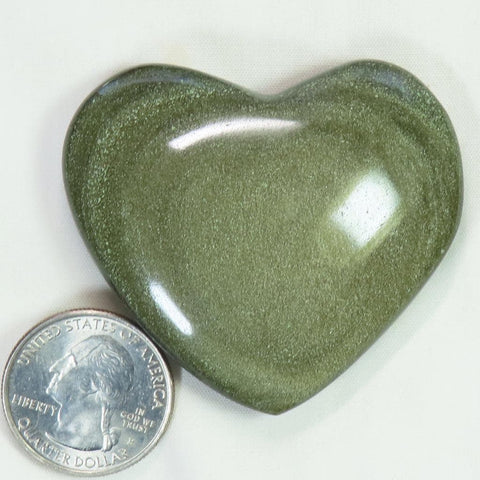 Polished Gold Sheen Obsidian Heart from Mexico