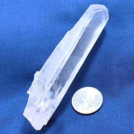 Clear Lemurian Quartz Crystal Point with Phantom from Brazil