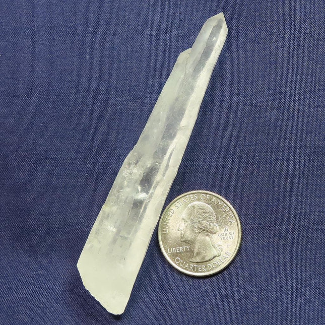 Laser Wand Quartz Crystal Point with Etched Sides from Brazil
