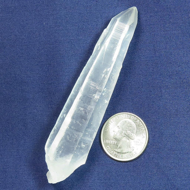 Laser Wand Quartz Crystal Point with Etched Sides from Brazil