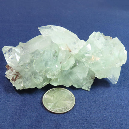 Apophyllite Cluster with Red Heulandite & Druzy Smoky Quartz Base