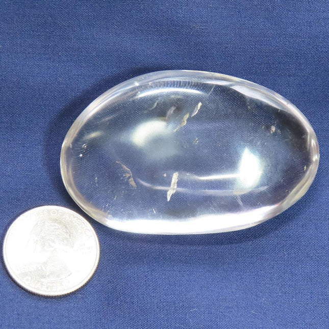 Polished Clear Quartz Crystal Palm Stone from Brazil