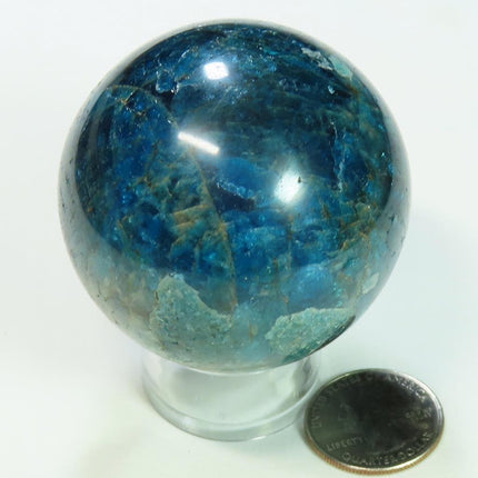 Polished Blue Apatite Sphere Ball from Madagascar