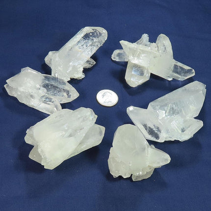 6 Arkansas Quartz Crystal Double Terminated/ET Clusters