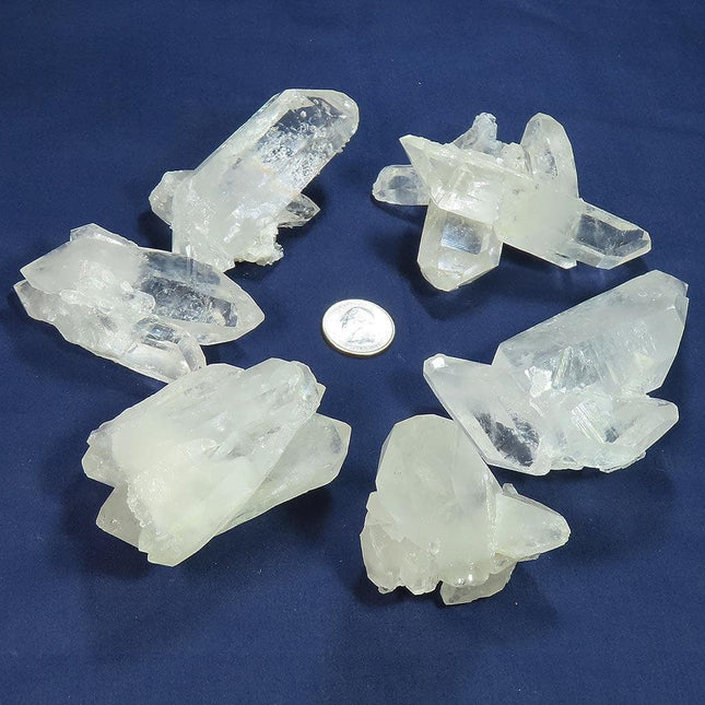6 Arkansas Quartz Crystal Double Terminated/ET Clusters