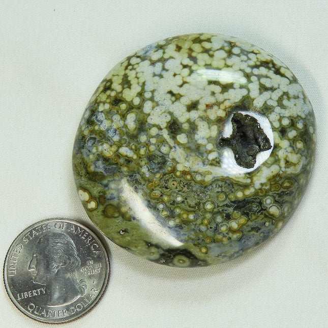Polished Ocean Jasper Palm Stone from Madagascar