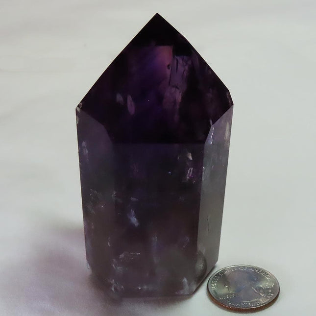 Polished Smoky Amethyst Phantom Point w/ Rainbows from Bahia, Brazil