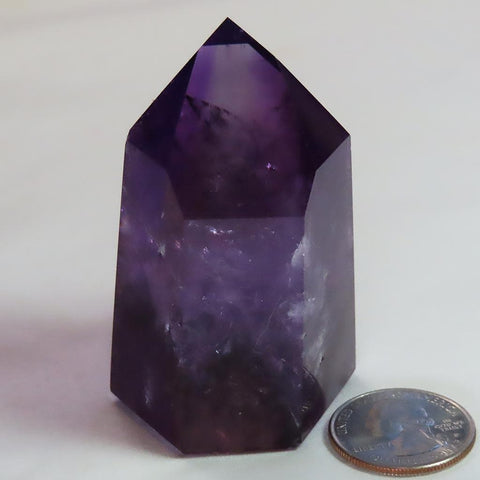 Polished Amethyst Point with Rainbows from Bahia, Brazil