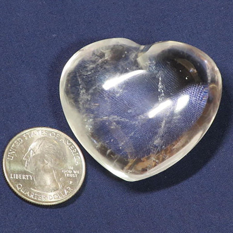 Polished Quartz Crystal Heart from Brazil