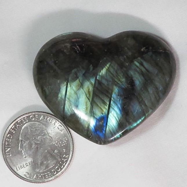 Polished Labradorite Heart from Madagascar