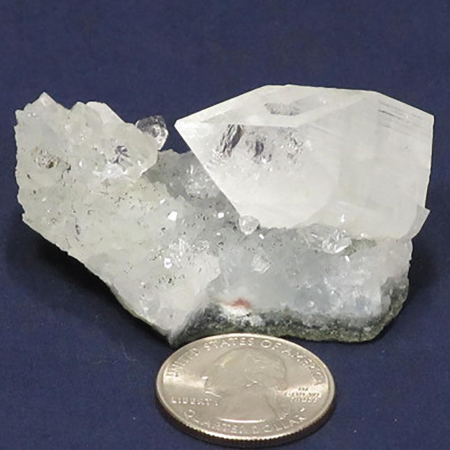 Apophyllite Cluster on Drusy Smoky Quartz Base from Poona, India
