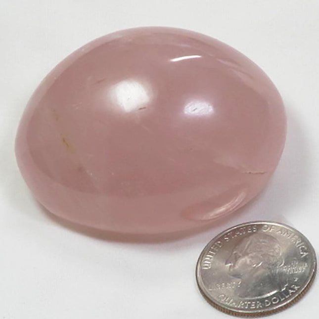 Polished Rose Quartz Crystal Palm Stone from Madagascar
