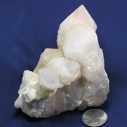 Candle Quartz Crystal Cluster with Pink Hematite from Madagascar