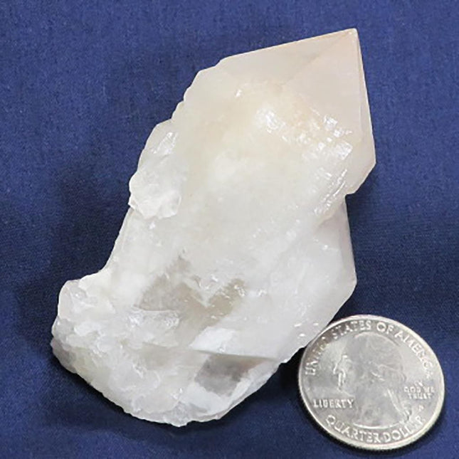 Candle Quartz Crystal Point with Pink Hematite from Madagascar