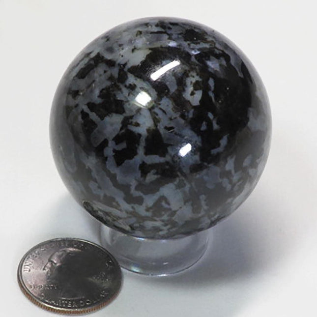 Polished Indigo Gabbro Sphere Ball from Madagascar