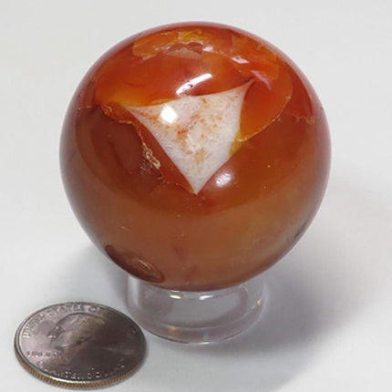 Polished Carnelian Agate Sphere Ball from Madagascar
