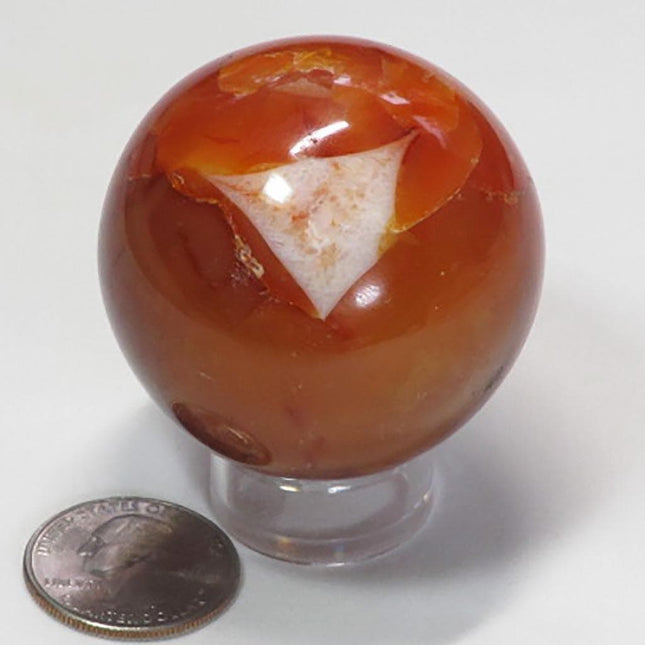 Polished Carnelian Agate Sphere Ball from Madagascar
