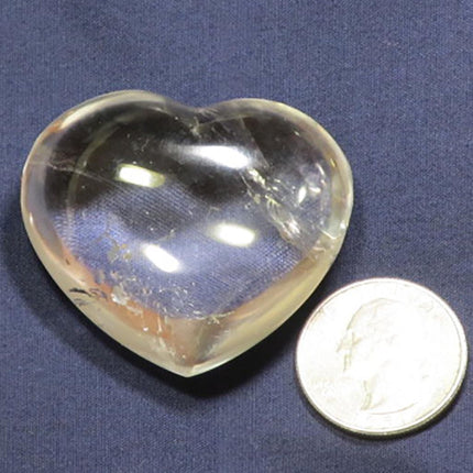 Polished Clear Quartz Crystal Heart from Brazil