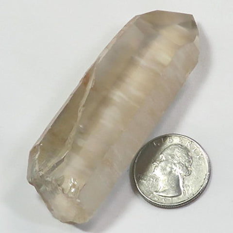 Pink Lemurian Seed Quartz Crystal Point from Brazil
