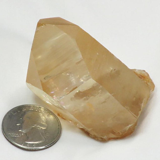 Tangerine Quartz Crystal Point with Rainbow from Brazil