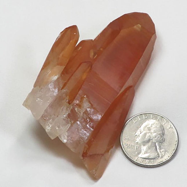 Tangerine Quartz Crystal Cluster from Brazil