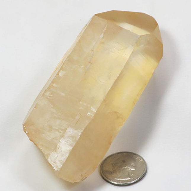 Tangerine Quartz Crystal Point with Rainbow from Brazil