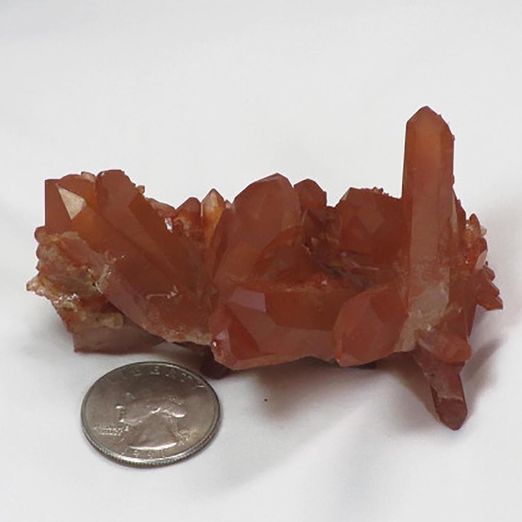 Tangerine Quartz Crystal Cluster from Brazil